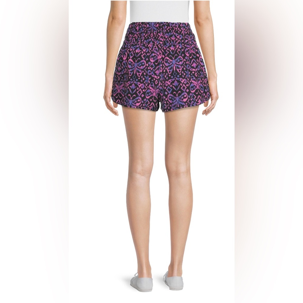 NWT no boundaries smocked  stretch  shorts  size XXL purple pink and blue